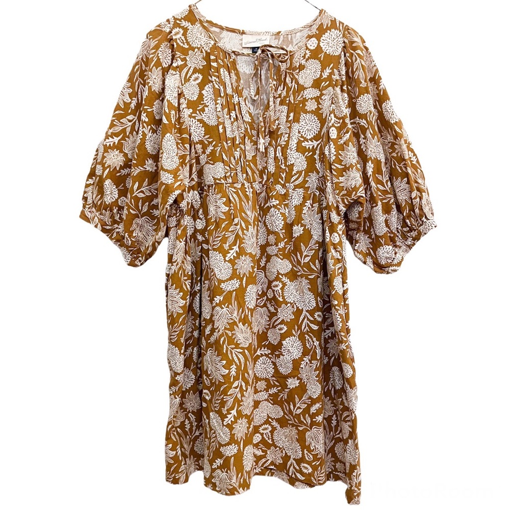Universal Thread Floral Dress in Mustard and White